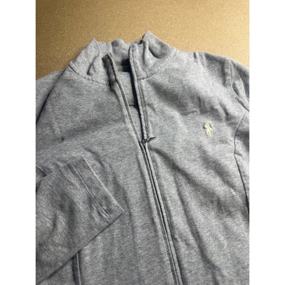 Ralph Lauren Womens Gray Full Zip Mock Neck Pony Logo‎ Jacket Size S
